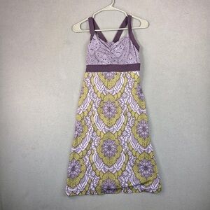 Prana Lavender and Olive Patterned Midi Dress